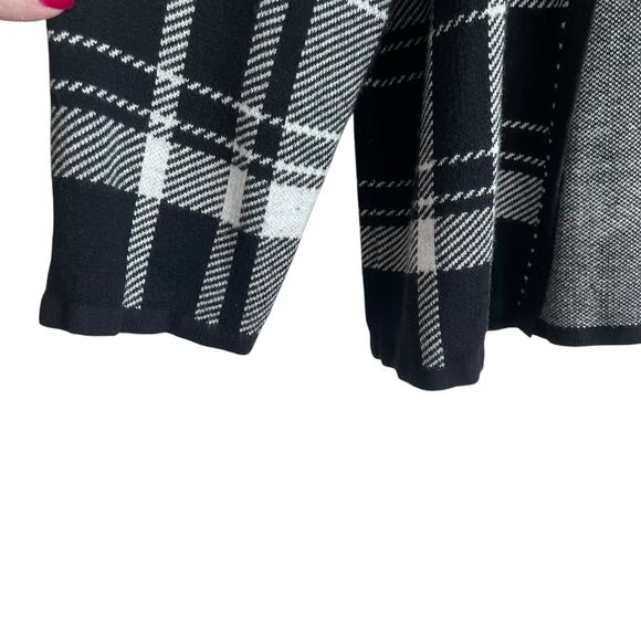 Liz Claiborne Women Cardigan Sweater 1X Black Plaid Open Front Classic Office‎ - Picture 7 of 10